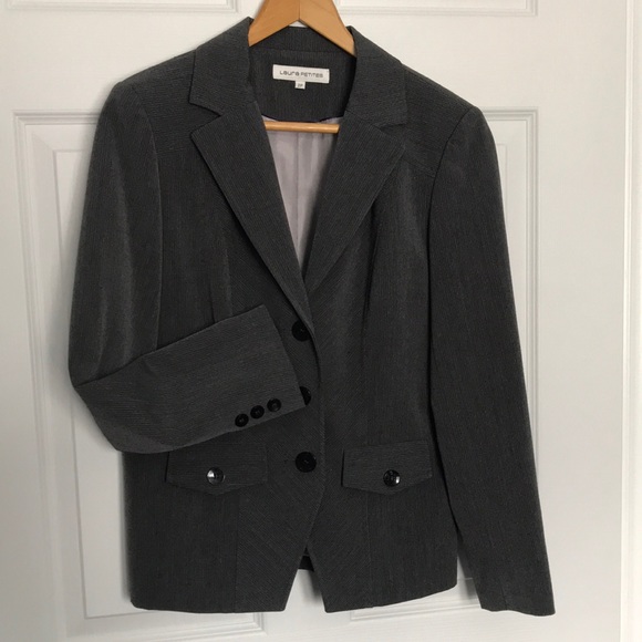 Laura Jackets & Blazers - 3/$40 Laura Grey Pinstripe Blazer; 3 buttons, 2 pockets; Size 2 Petite; Vintage